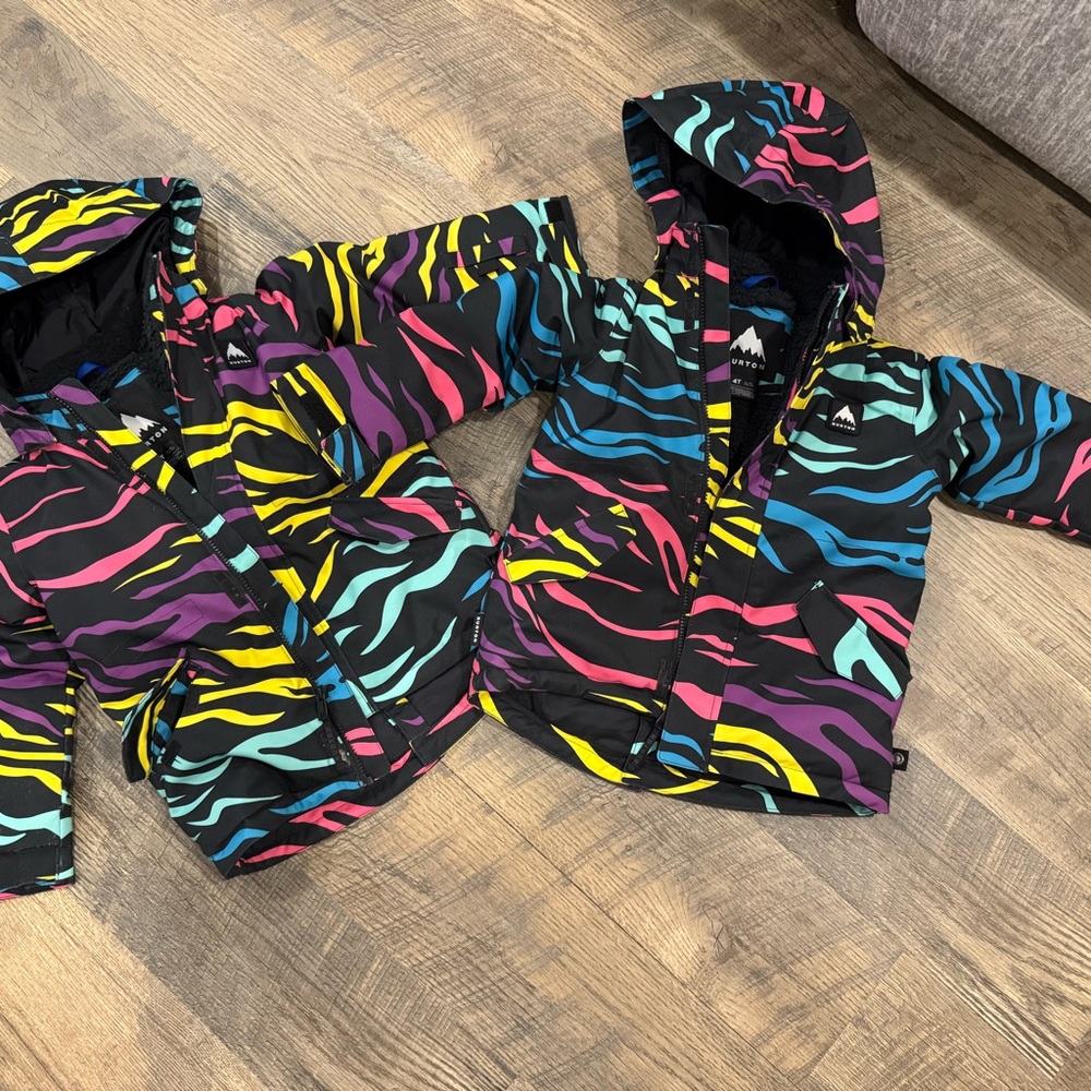 Burton Multicolor Safari Zebra Print 2L Jackets Toddlers 4T Gently Used 🐾🐾